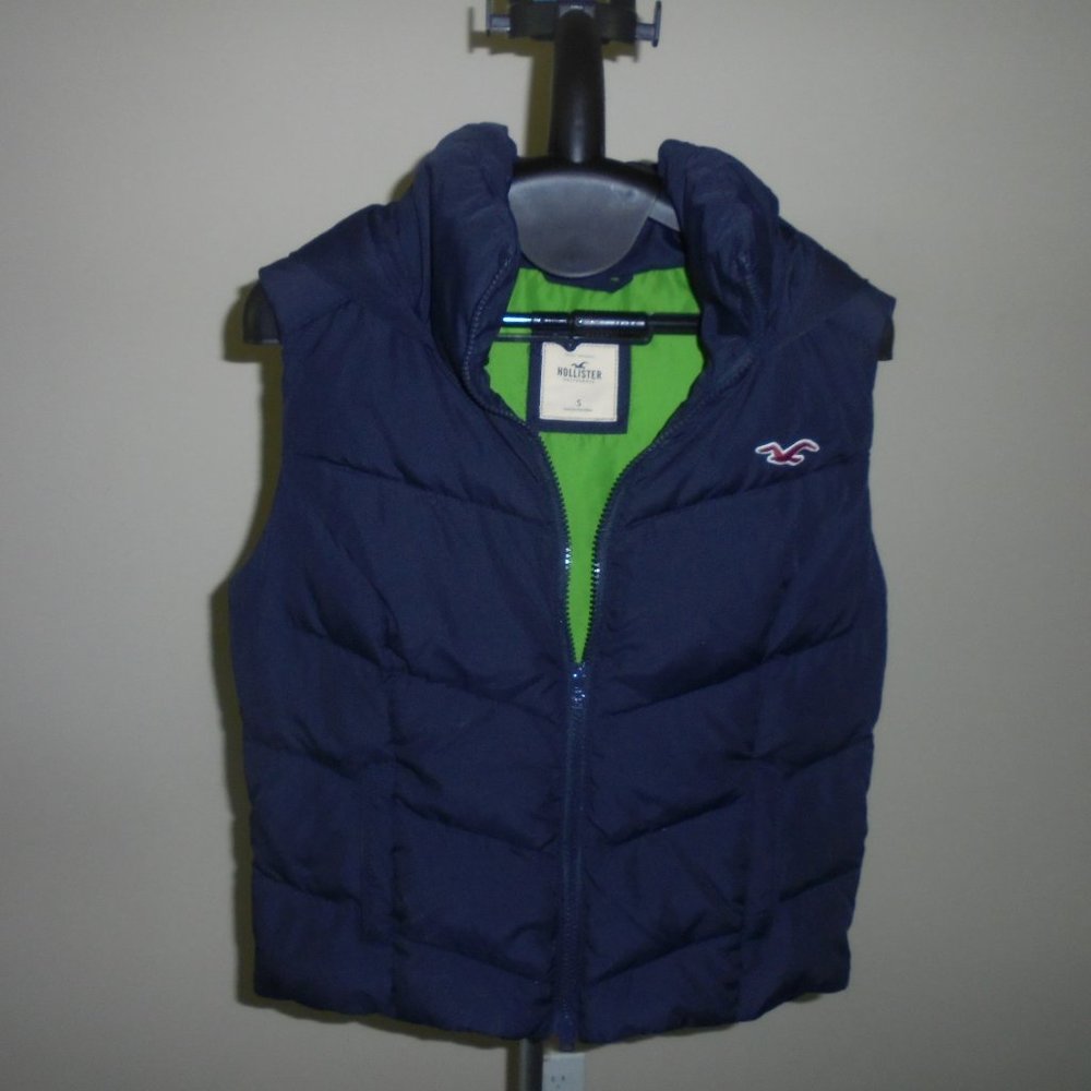 Boy's Hollister Vest With Hood Navy Size Small